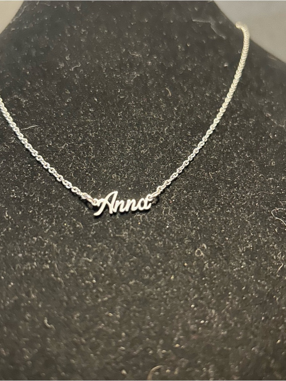 Personalized Silver Script 'Anna' Name Necklace - Women's Jewelry‎